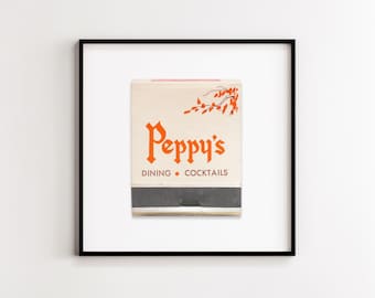Peppy's Restaurant & Cocktail Lounge (CA) - Vintage 1950s Matchbook Cover Glicée Print - San Pedro California - Framed or Unframed Wall Art