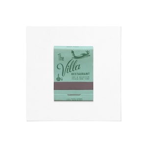 The Villa - Vintage 1940s Matchbook Cover Glicée Print - Ithaca New York Italian Restaurant Ephemera - Framed or Unframed Wall Art