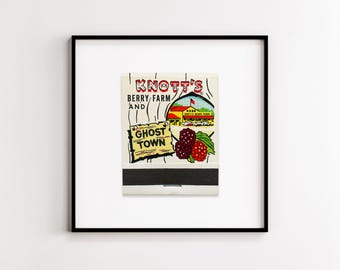 Knott's Berry Farm (CA) - #2 - Vintage 1960s Matchbook Cover Glicee Print - Buena Park California Ephemera - Framed or Unframed Wall Art