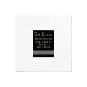 Del Pezzo (NYC) - Vintage 1950s Matchbook Cover Glicée Print - New York City Italian Restaurant Ephemera - Framed or Unframed Wall Art