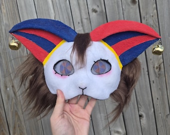 Pomni The Amazing Digital Circus Themed Therian Mask - Fleece Lined Interior - High Quality