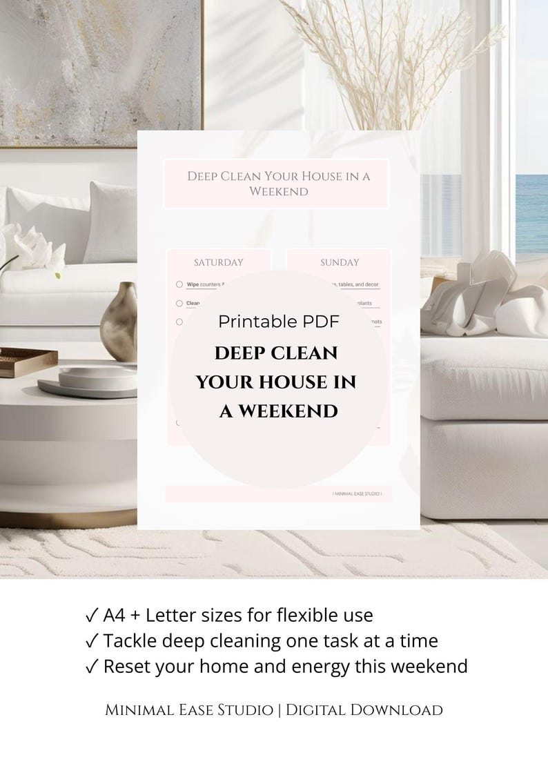 Weekend Deep Cleaning Checklist | Printable PDF - Etsy