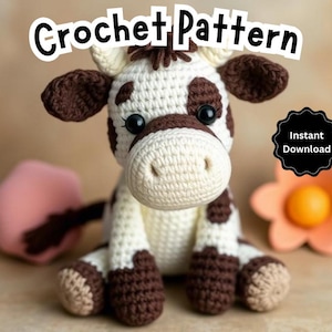 Amigurumi Cow Crochet Pattern | Farmhouse Decor (PDF Pattern)
