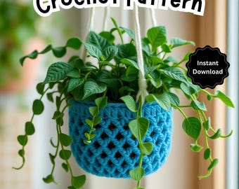 Crochet Macramé-Style Plant Hanger Pattern | Indoor Boho Home Decor, Hanging Planter Tutorial | Beginner-Friendly, Instant Download