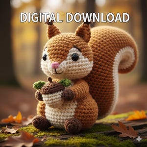 Crochet Squirrel Pattern | Amigurumi Plush Tutorial (PDF Download, English)