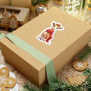 Adorable Giraffe Kiss-Cut Stickers, Christmas sticker, Fun Animal Decals, Holiday Scrapbooking, Cute Gift Idea, DIY Crafts