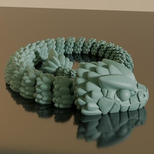3D Printable Articulated Snake Skeleton Model: Flexible Anatomy Decor (STL File Download)