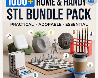 Home Stuff STL-bundelpakket | 1000+ handige gadgets voor thuis, bureau-opbergers, plantenbakken, spelletjes