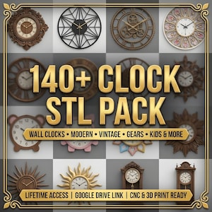 Horloge murale design, 140+ | Impression CNC et 3D