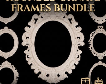 Collectie sierlijke ronde fotolijstframes in STL-formaat | Meer dan 10 stuks voor CNC 3D-printen