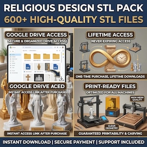 Religious STL Models Pack | 600+ Christian 3D Files for CNC Router & 3D Printing image 2