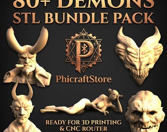 Demons STL-bundelpakket | Megabibliotheek van 80+ modellen | 3D-printer- en CNC-routerbestanden