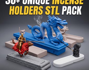 Bundel met STL-bestanden voor wierookhouders | 3D-printbestanden voor asvangers en branders | Digitale download