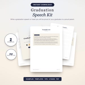 Graduation Speech Kit: Fill-in Templates and Sample Toasts - PDF Download