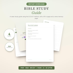Bible Study Worksheet: SOAP Method - Scripture, Prayer, Reflection