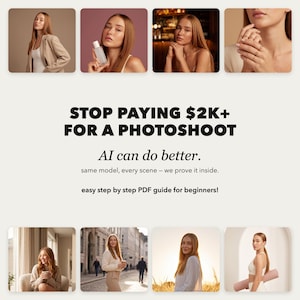AI Photoshoot Masterclass | Realistic Model, Brand Photos, Step-by-Step PDF Guide