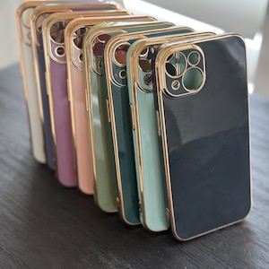 Élégantes coques d'iPhone plaquées or iPhone 14 iPhone 15 iPhone 16 Pro max
