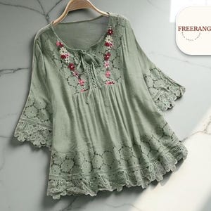 新品♡ herlipto Lace Trimming Cotton Blouse herlipto❤️Lace Trimming Cotton Blouse