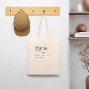 Fabric bag, jute bag, definition of mom, shopper, shopping bag, tote bag, beach bag, minimalist, gift, Mother&#39;s Day