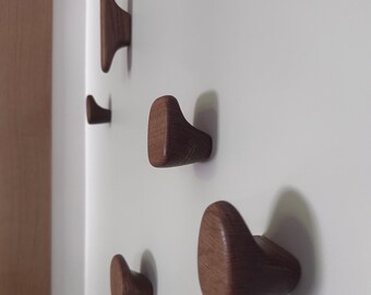 Hand Carved Wood Hook - Organic Vertical, White Oak