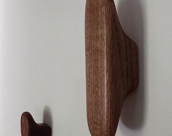 手彫り木製フック - オーガニック長方形、ホワイトオーク