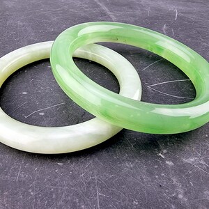 Vintage Jade Green Bangles – Thai Glass & Natural Stone Bracelet, Boho Stackable Jewelry, Travel Finds image 10