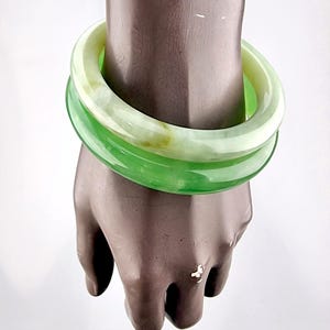 Vintage Jade Green Bangles – Thai Glass & Natural Stone Bracelet, Boho Stackable Jewelry, Travel Finds image 9