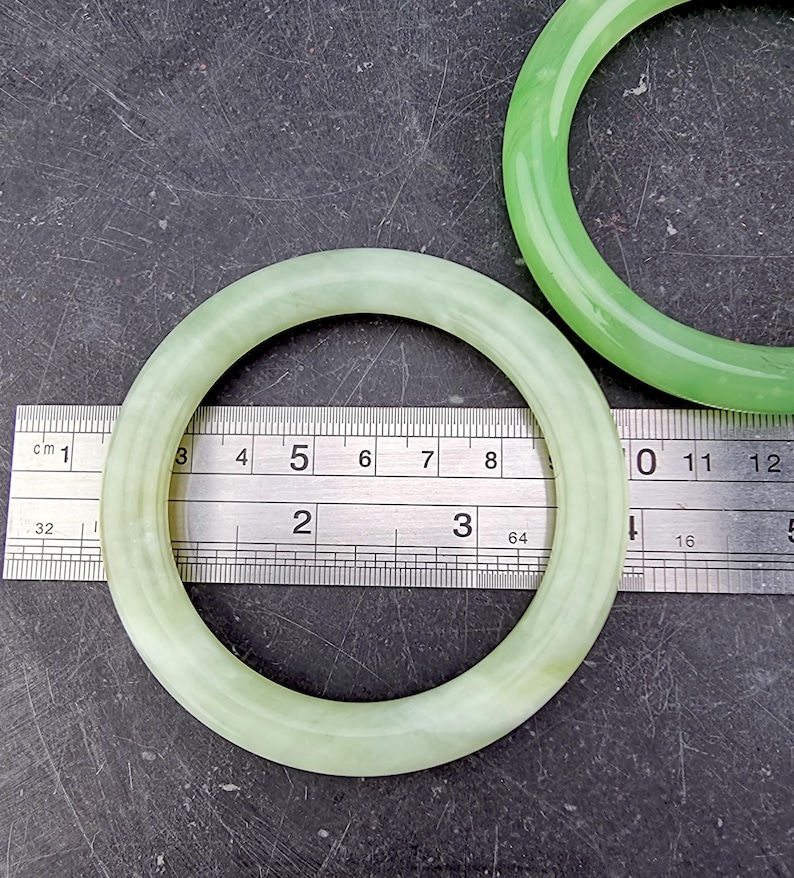 Vintage Jade Green Bangles – Thai Glass & Natural Stone Bracelet, Boho Stackable Jewelry, Travel Finds image 4