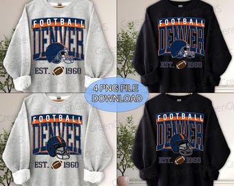 Bundle Denver Football png, Bronc Football PNG, Fotboll PNG för tröja, Denver png, Matchdagsfotboll, PNG sublimeringstryck