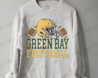 Green Bay Football png, Football PNG, Football PNG for Tee, Green Bay png, Game day Football Digital, Vintage Baseball Sublimation