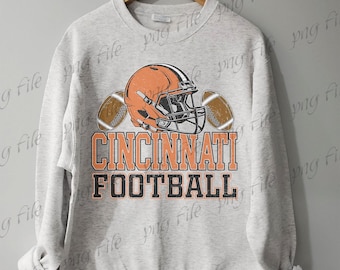 Cincinnati Football png, Football PNG, Football PNG pour tee, Cincinnati png, match de football numérique, sublimation de baseball vintage