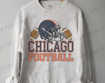 Chicago Football png, Football PNG, Football PNG na koszulkę, Chicago png, cyfrowy dzień meczu piłkarskiego, sublimacja vintage baseball