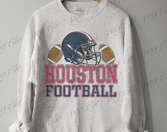 Houston Football png, Fußball PNG, Fußball PNG für Abschlag, Houston png, Spieltag Fußball digital, Vintage Baseball Sublimation