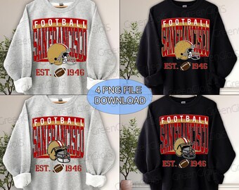 Bundle San Francisco Football png, 49e Fußball PNG, Fußball PNG für Hemd, San Francisco png, Spieltag Fußball, Png Sublimationsdruck
