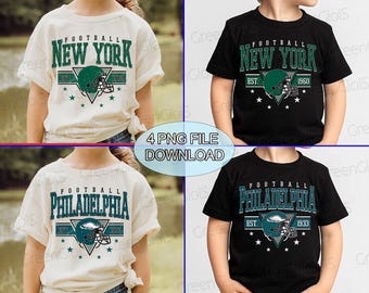 Bundle New York Philadelphia Football png, Football PNG for shirt, New York png, Philadelphia png, Game day Football, Png Sublimation Print
