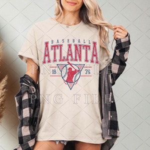 Vintage Atlanta Baseball Png, Atlanta baseball png, Game Day Digital Download, Baseball png for tshirt, Vintage Baseball Sublimation