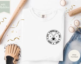 Personalized Baseball Dad's Team Baseball with Kid's Names, Baseball Tees for men, Christmas Gift for Dad Baseball Comfort Colors, Dad Shirt