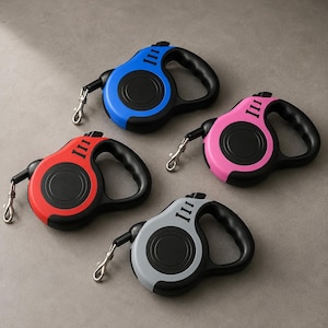 Retractable Leash, Nylon Braided Rope, 3m–5m Sizes, Ergonomic Handle