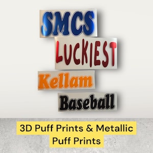 PRINTS ONLY--Custom Metallic Puff Print T-shirt, School Mascot Shirt--PRINTS Only