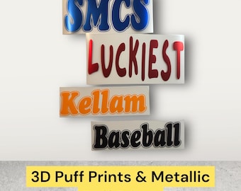NUR DRUCKE--T-Shirt mit kundenspezifischem Metallic Puff-Druck, Schulmaskottchen-Shirt--Nur DRUCKE