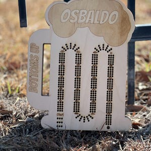 Benutzerdefinierte Cribbage Boards, Golfbag Cribbage Board, Ablagefach Bild 2