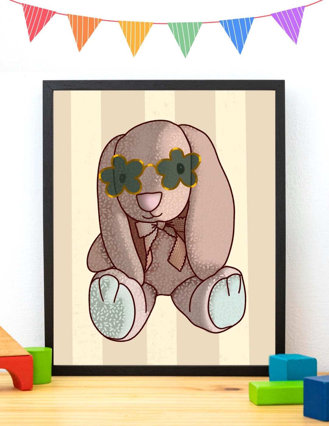 Stuffed Rabbit Kids Room Art by Laurel Greenfield Art | Fun Kids Decor ...