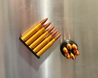 Imanes tácticos para nevera con forma de bala - Decoración magnética impresa en 3D con diseño de munición táctica - Regalo para entusiastas de las armas