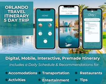 Orlando Family Trip Itinerary: 5-Day Travel Guide (Digital Download PDF)