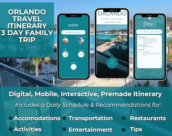 Orlando Family Trip Itinerary, 3-Day Travel Guide (Digital Download)