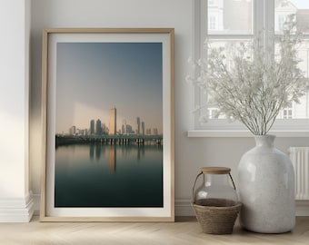 Seoul Skyline Print, Han River Cityscape Wall Art, Korea Architecture Photography, Urban Morning Light Poster, Travel Fine Art
