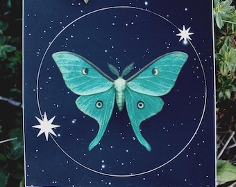 Luna Moth Celestial Woodland Sticker Waterproof Vinyl 3”