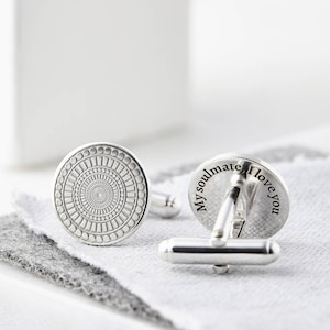 Silver Personalised Cufflinks, Secret Message, Custom Cufflinks, Handmade Cufflinks, Wedding Cufflinks, Groom Cufflinks, Gift for Him, Men