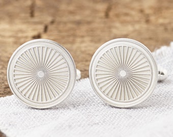 Personalised Sterling Silver Cycling Cufflinks