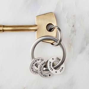 Keyring with Three Personalised Sterling Silver Charms